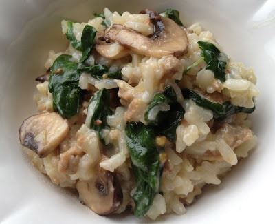 sausage-and-spinach-risotto-with-mushrooms
