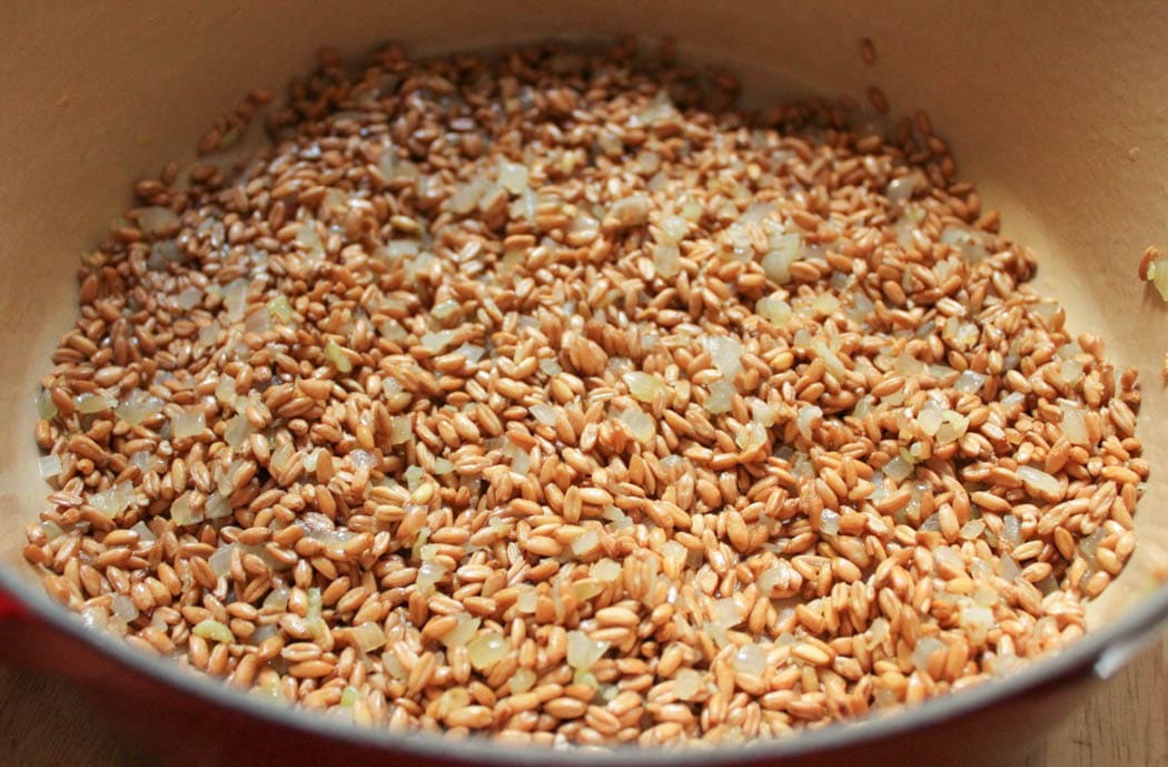 Farro-risotto-with-prosciutto-parmesan-and-brussels-sprouts-step-4