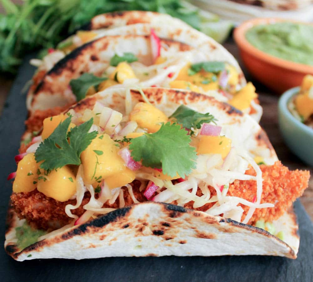 Crispy-Baked-Tilapia-Tacos-with-Mango-Salsa-and-avocado-salsa-verde-3