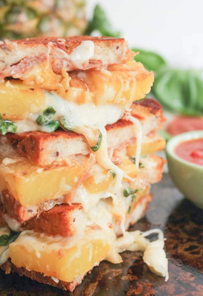 Hawaiian-Grilled-Cheese-With-Grilled-Pineapple-Prosciutto-and-Basil