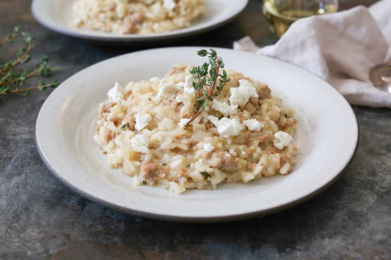 sausage-and-apple-risotto-with-goat-cheese-6