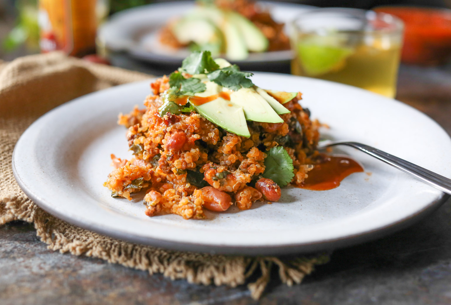 Stuffed Poblano Quinoa Bake