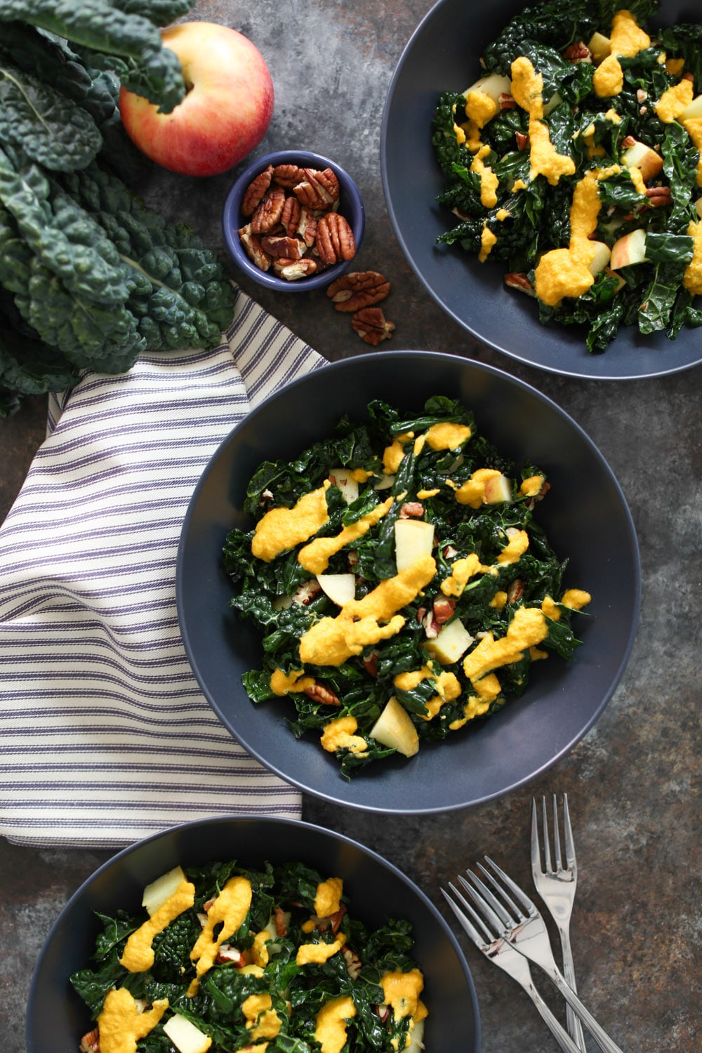 Kale Salad with Carrot Ginger Dressing