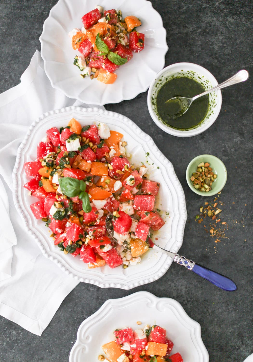 Watermelon, Tomato, and Feta Salad with Herb Vinaigrette